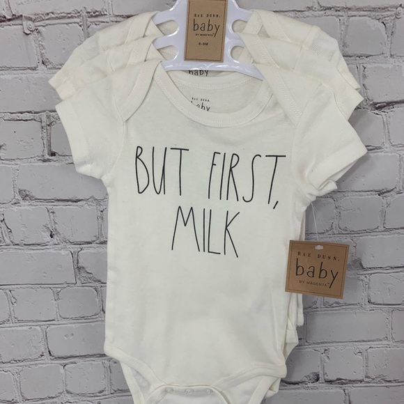 Rae Dunn Other - HP! Rae Dunn baby onesies But Milk First 6-9 month
